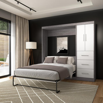 Nebula Full Murphy Bed with Wardrobe (84W)