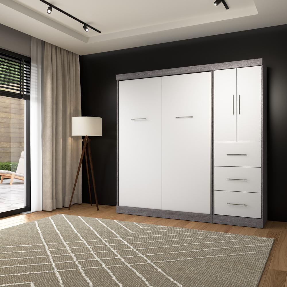 Nebula Full Murphy Bed with Wardrobe (84W)