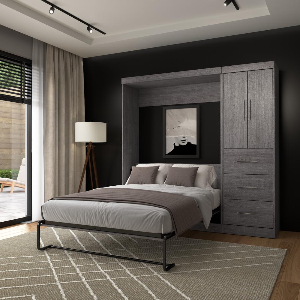 Nebula Full Murphy Bed with Wardrobe (84W)