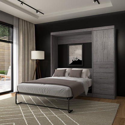 Nebula Full Murphy Bed with Wardrobe (84W)
