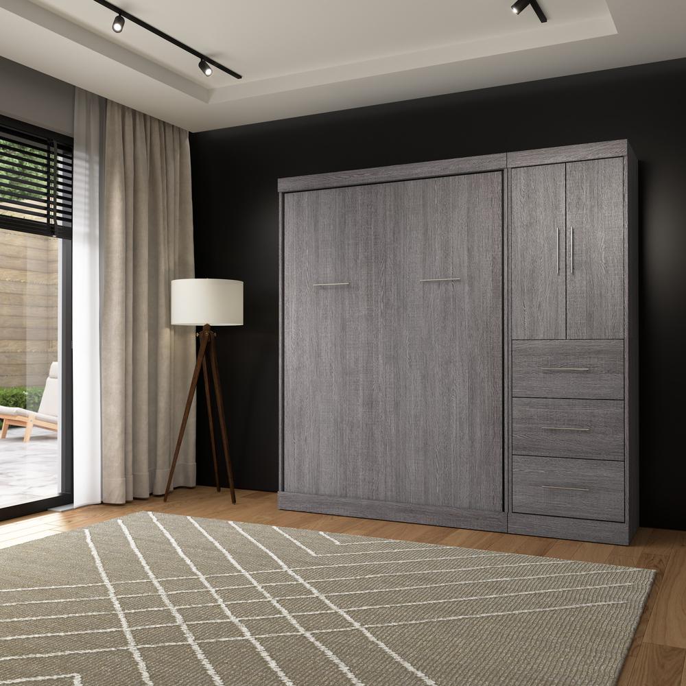 Nebula Full Murphy Bed with Wardrobe (84W)