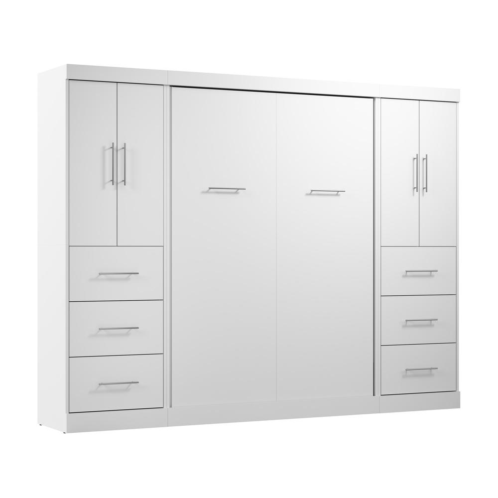 Nebula Full Murphy Bed with 2 Wardrobes (109W)