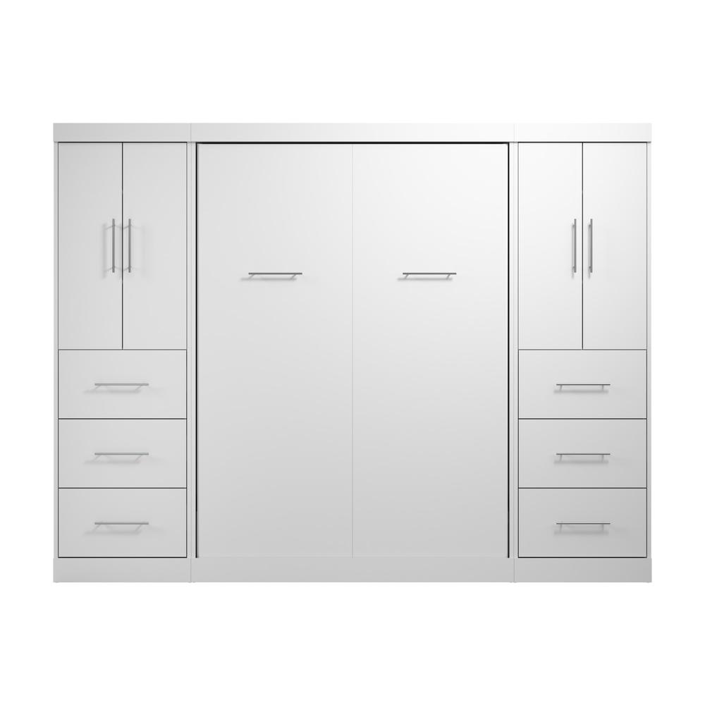 Nebula Full Murphy Bed with 2 Wardrobes (109W)