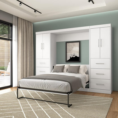 Nebula Full Murphy Bed with 2 Wardrobes (109W)