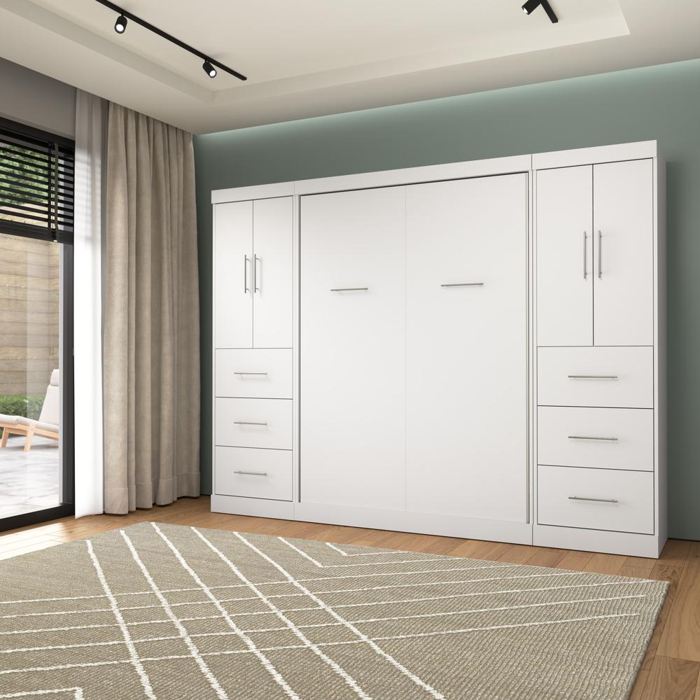 Nebula Full Murphy Bed with 2 Wardrobes (109W)