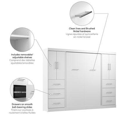 Nebula Full Murphy Bed with 2 Wardrobes (109W)