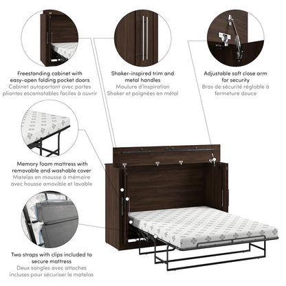 Pur 69W Full Cabinet Bed with Mattress