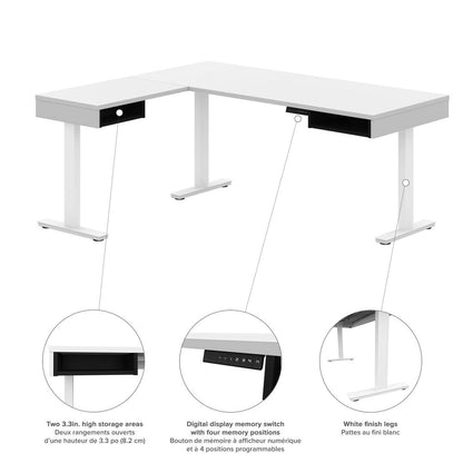 72W L-Shaped Standing Desk