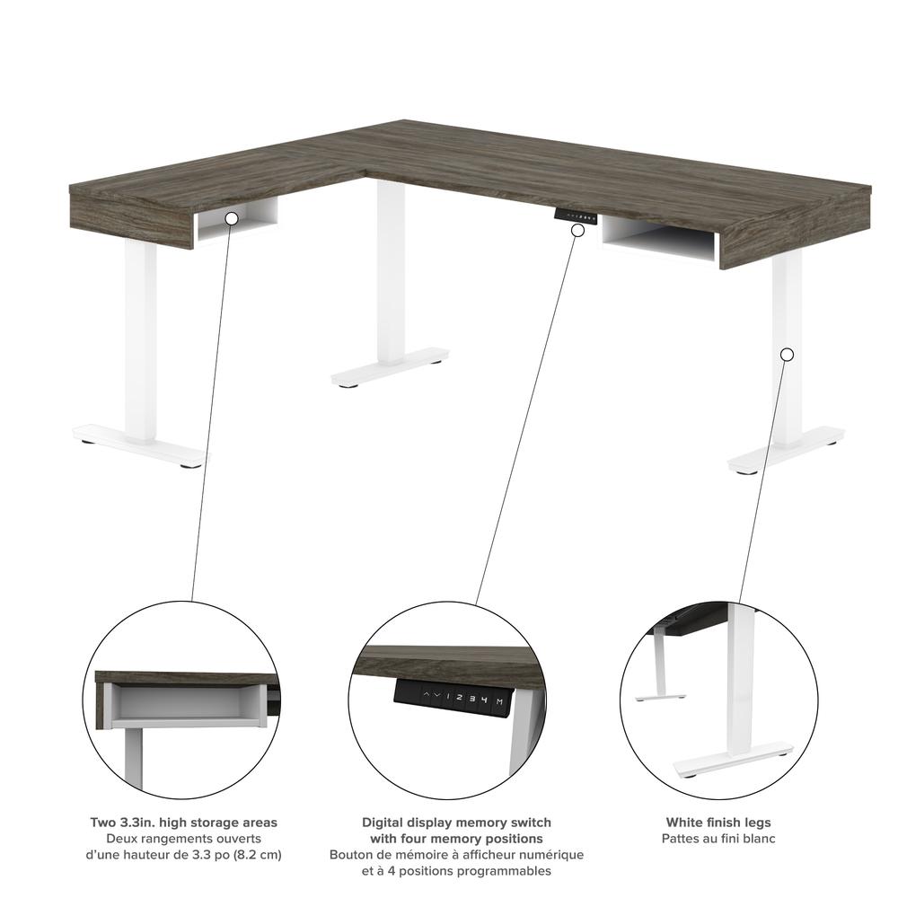 72W L-Shaped Standing Desk