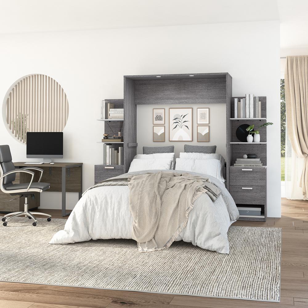 Cielo Full Murphy Bed with Nightstands and Floating Shelves (99W)