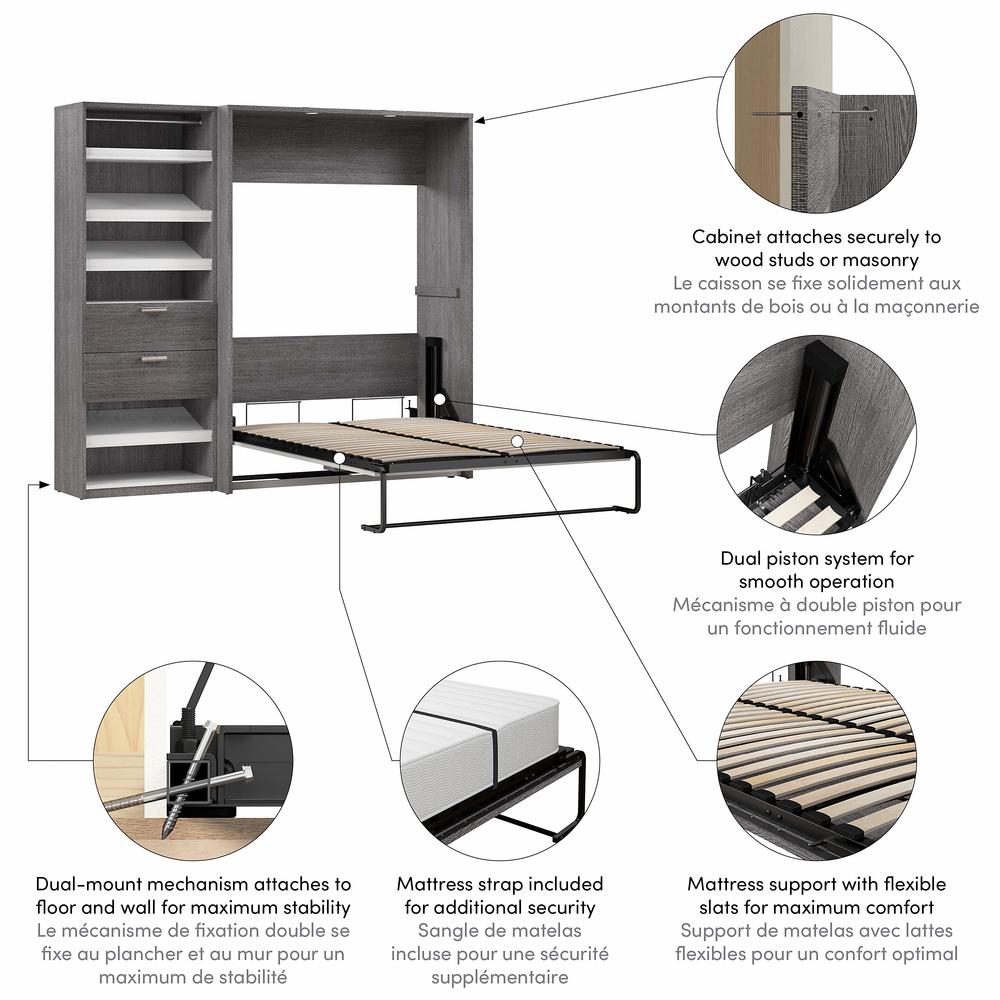 Cielo Full Murphy Bed with Closet Organizer (89W)