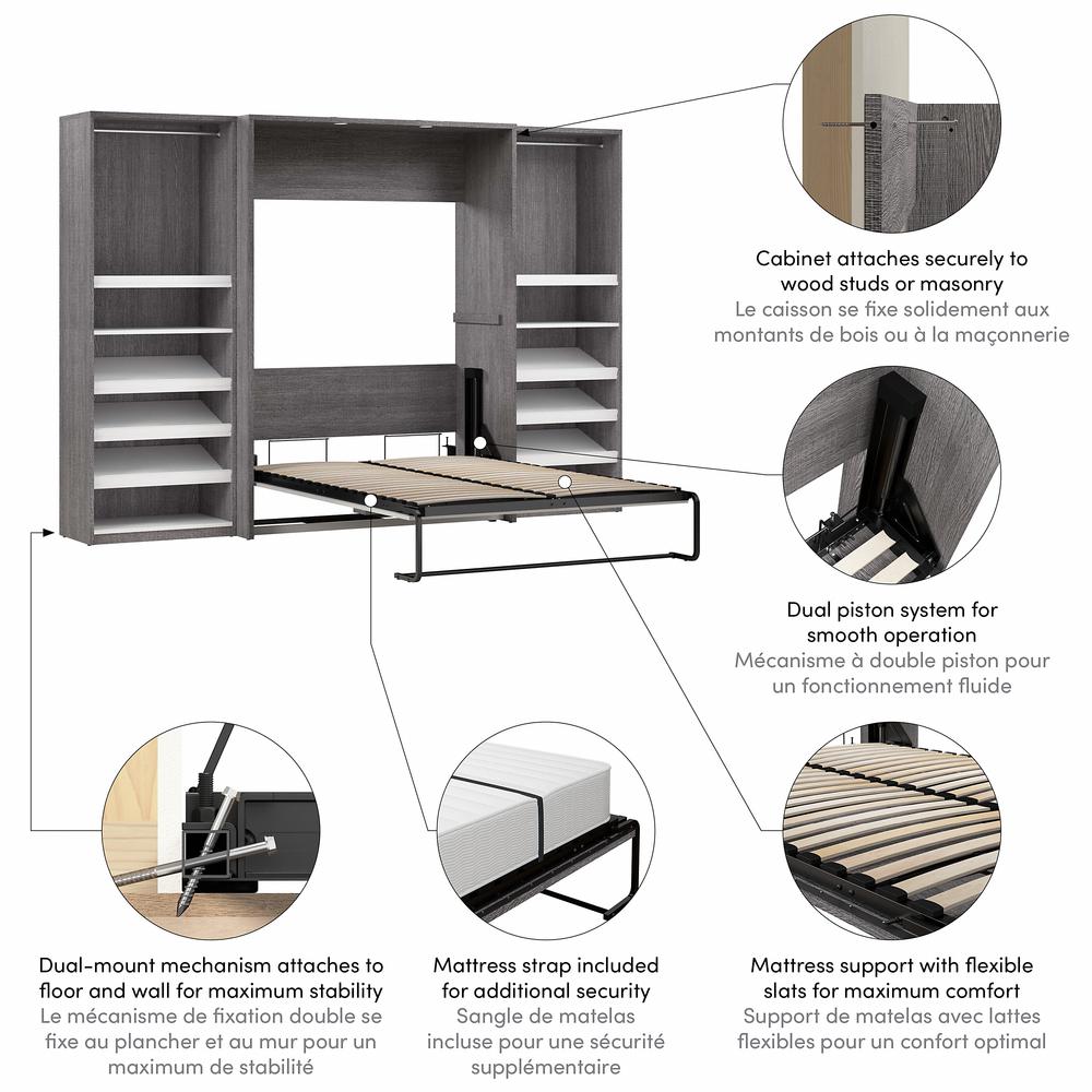 Cielo Full Murphy Bed with 2 Closet Organizers (119W)