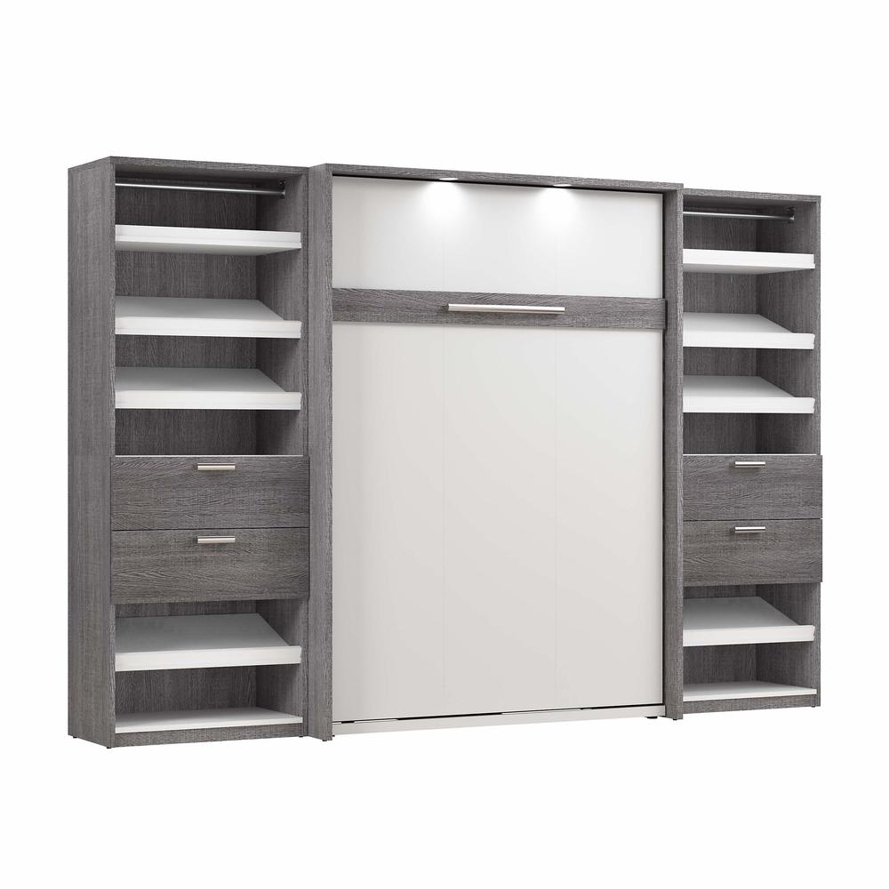 Cielo Full Murphy Bed with 2 Closet Organizers with Drawers (119W)