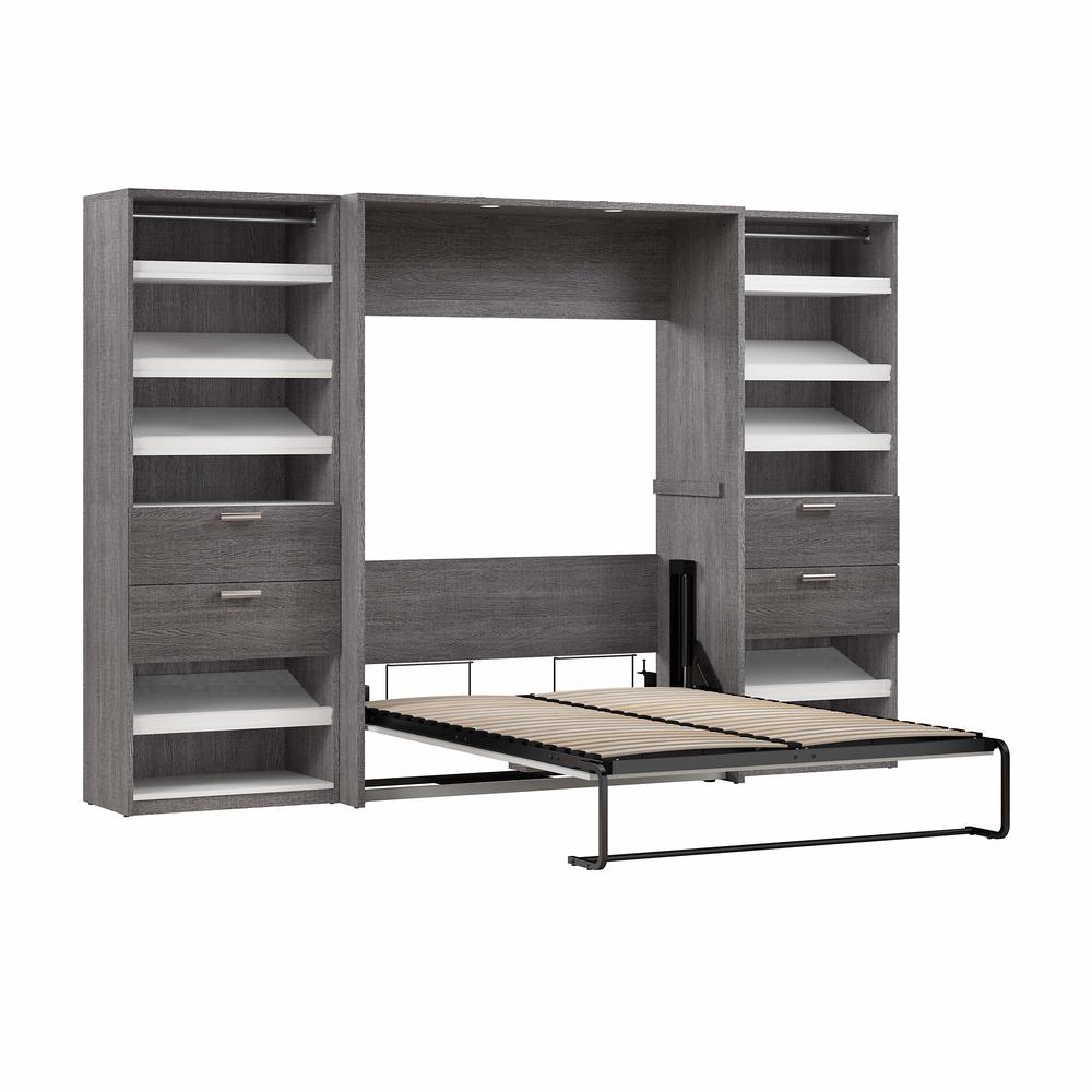 Cielo Full Murphy Bed with 2 Closet Organizers with Drawers (119W)