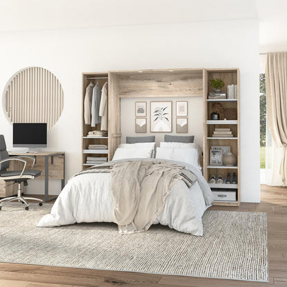 Cielo Full Murphy Bed with 2 Narrow Closet Organizers (99W)