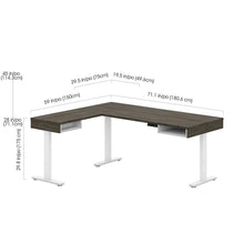 72W L-Shaped Standing Desk