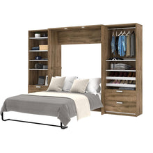 Full Murphy Bed with 2 Closet Organizers with Drawers (119W)