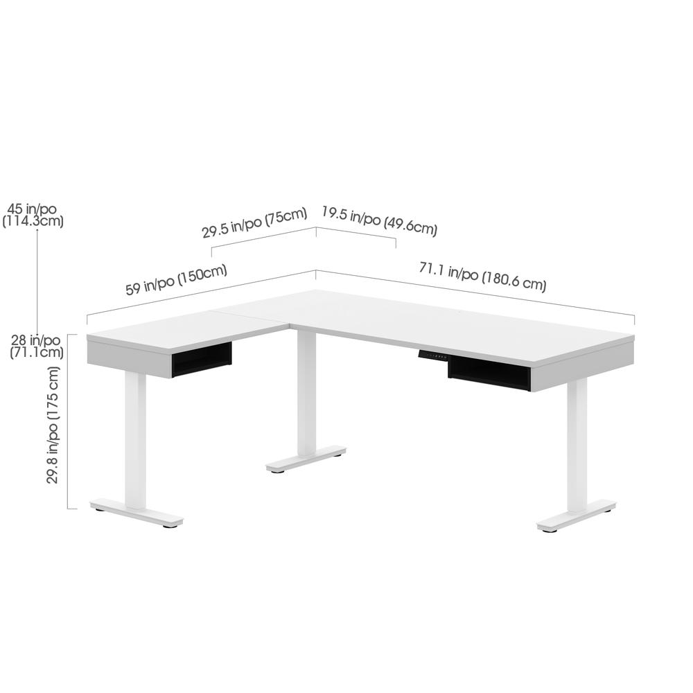 72W L-Shaped Standing Desk