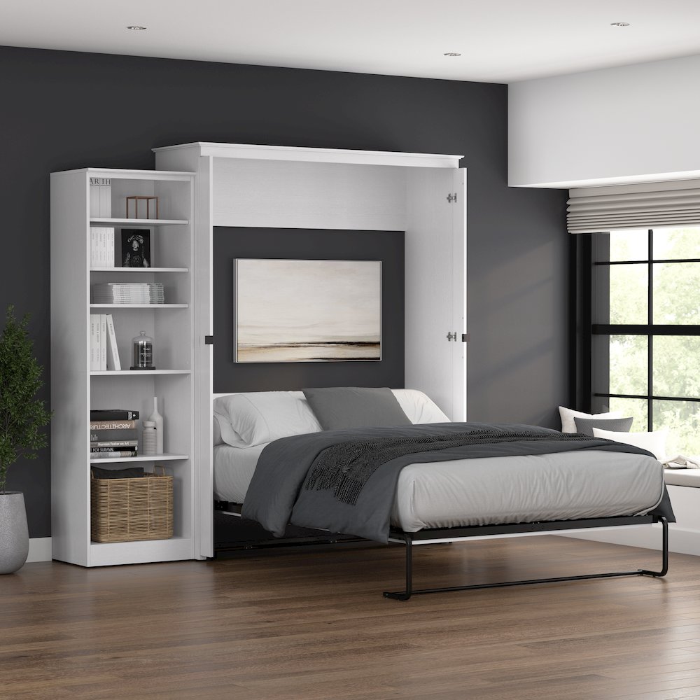 Key West Queen Murphy Bed with Closet Organizer (94W) in Pure White Oak