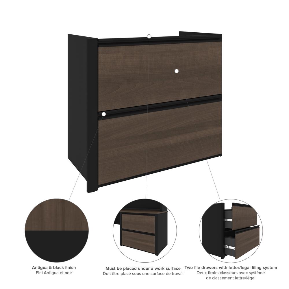 72W L-Shaped Desk with Hutch and Lateral File Cabinet