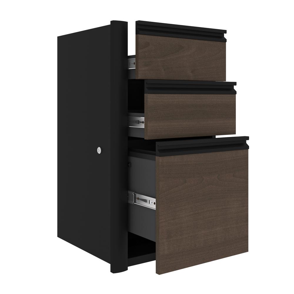 72W L-Shaped Desk with Lateral File Cabinet