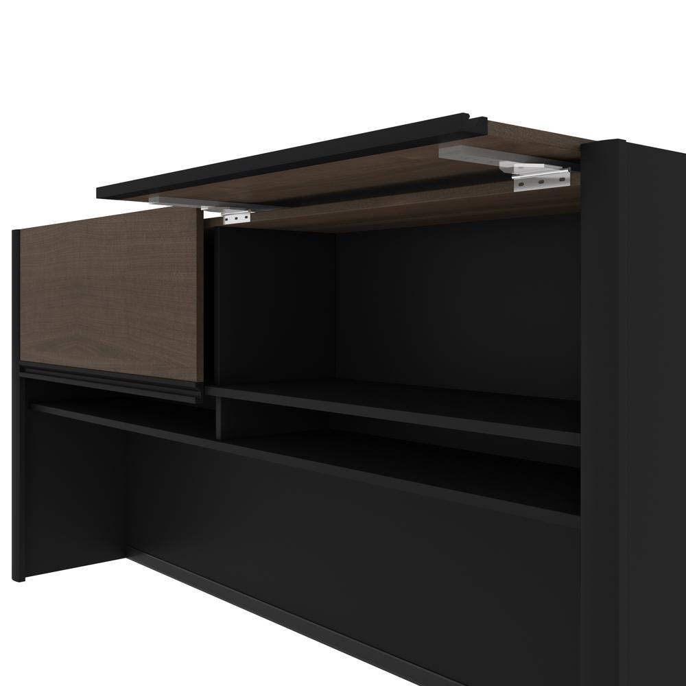 72W L-Shaped Desk with Hutch and Lateral File Cabinet