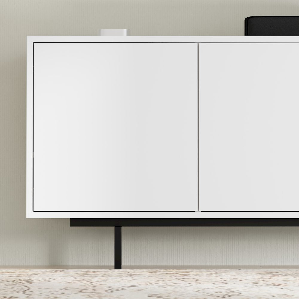 Graysen White Laminate 4 Door TV Console