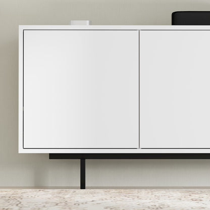 Graysen White Laminate 4 Door TV Console