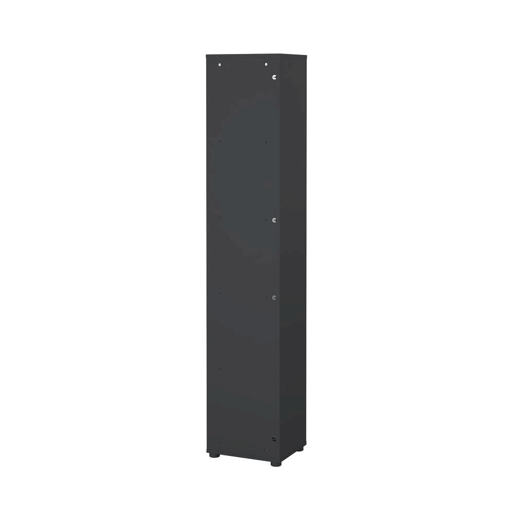 Gray 5-Shelf Bookcase with Fixed Shelves for Living Room or Office