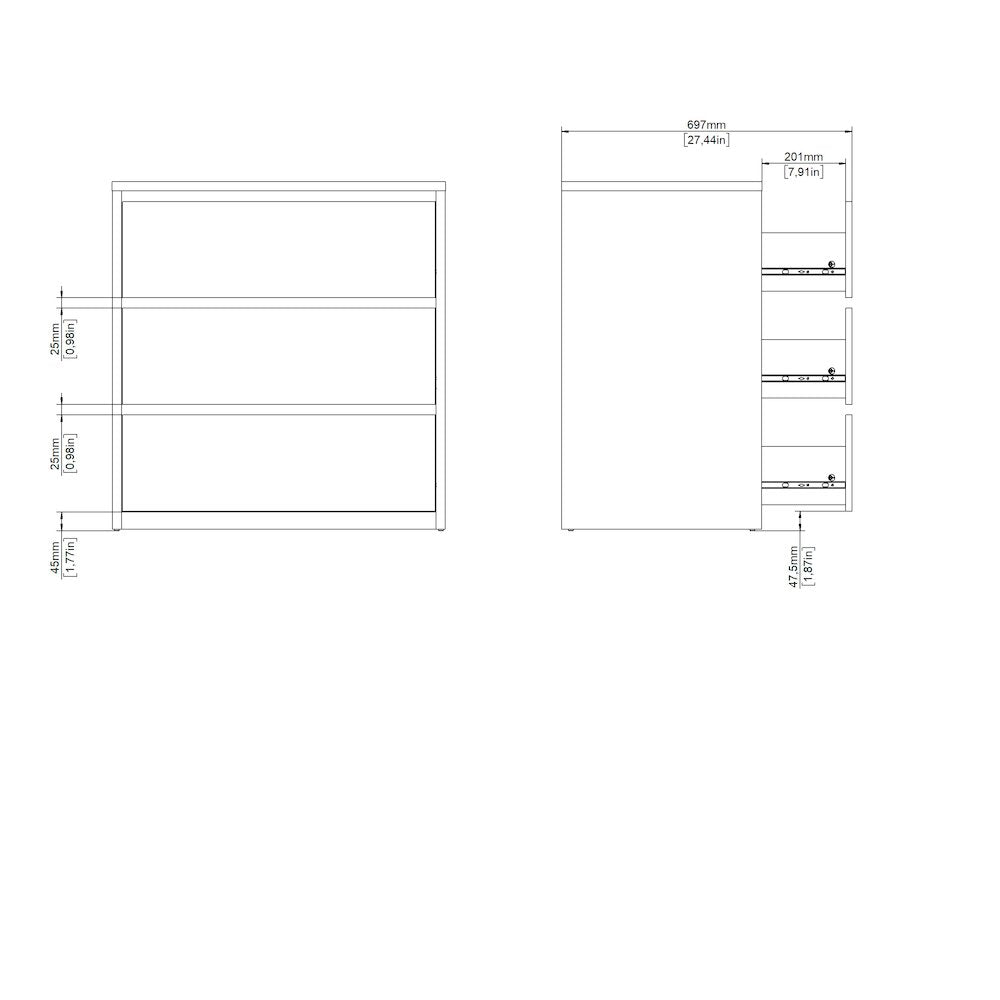 Next 31-inch Wide 3-Drawer Chest, White