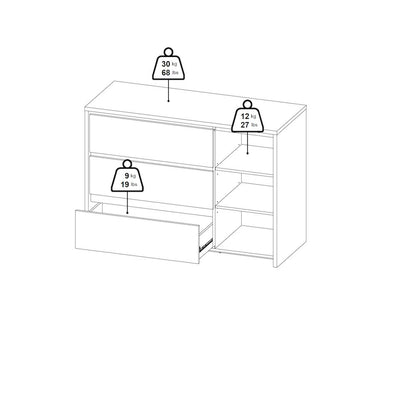 Next 46-inch Wide 3-Drawer and 1 Door Sideboard, White