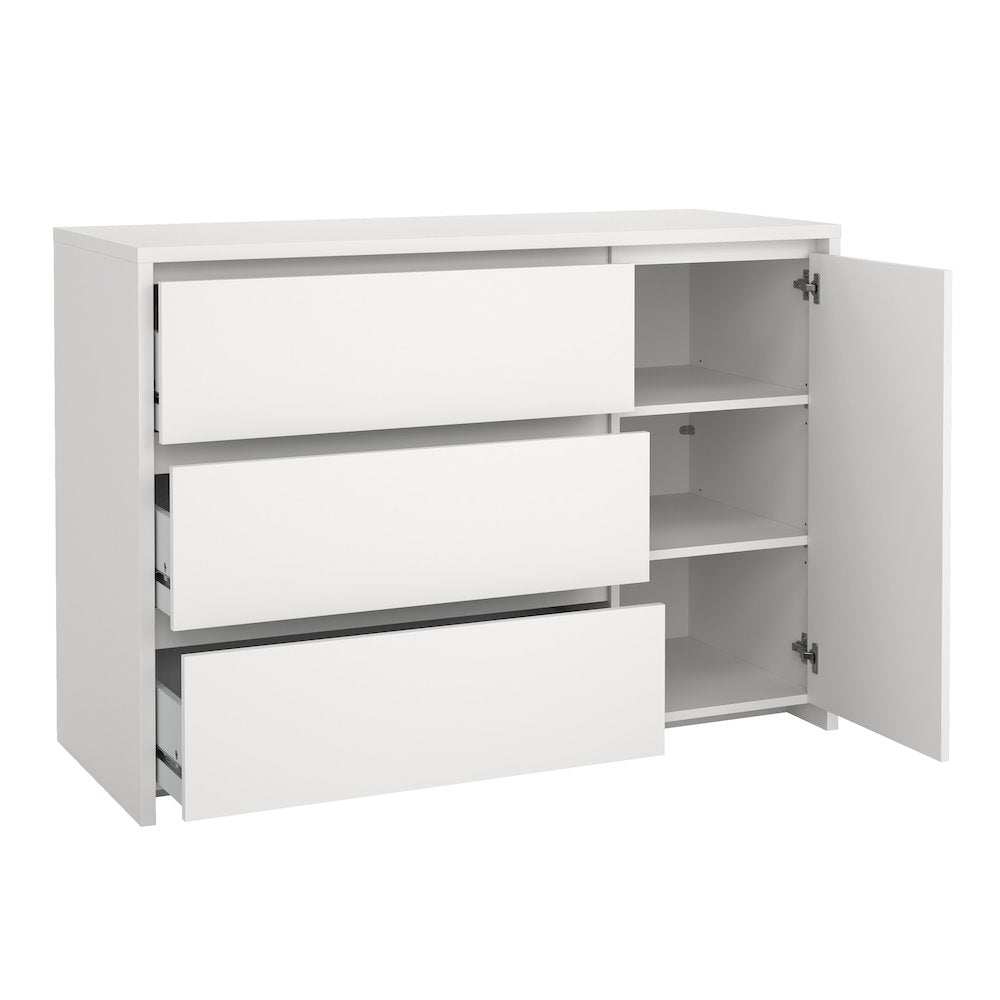 Next 46-inch Wide 3-Drawer and 1 Door Sideboard, White