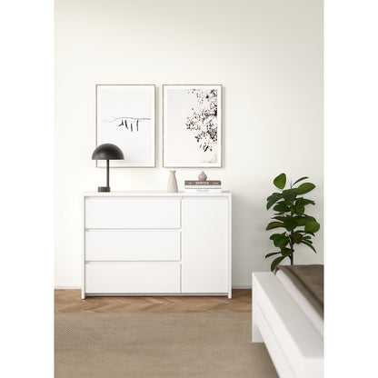 Next 46-inch Wide 3-Drawer and 1 Door Sideboard, White