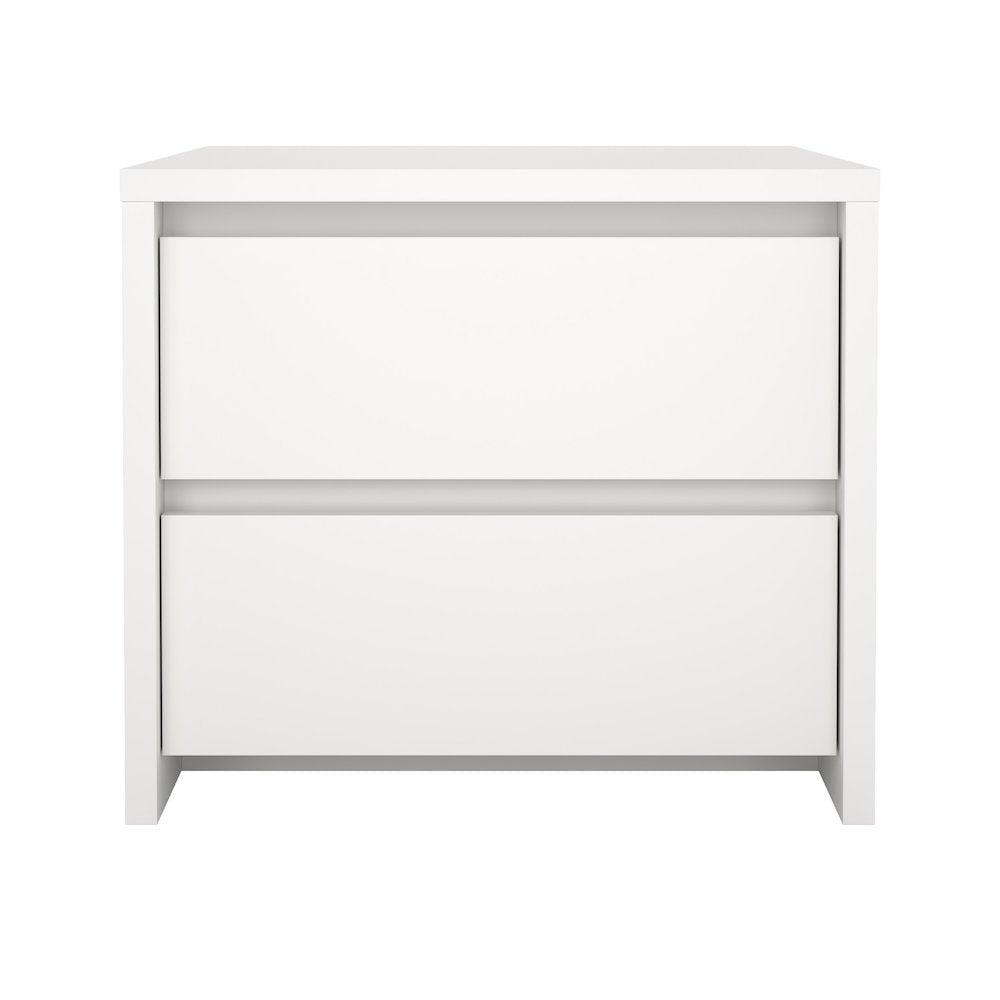 Next 17-Inch Tall 2-Drawer Nightstand End Table, White