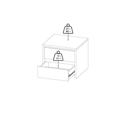 Next 17-Inch Tall 2-Drawer Nightstand End Table
