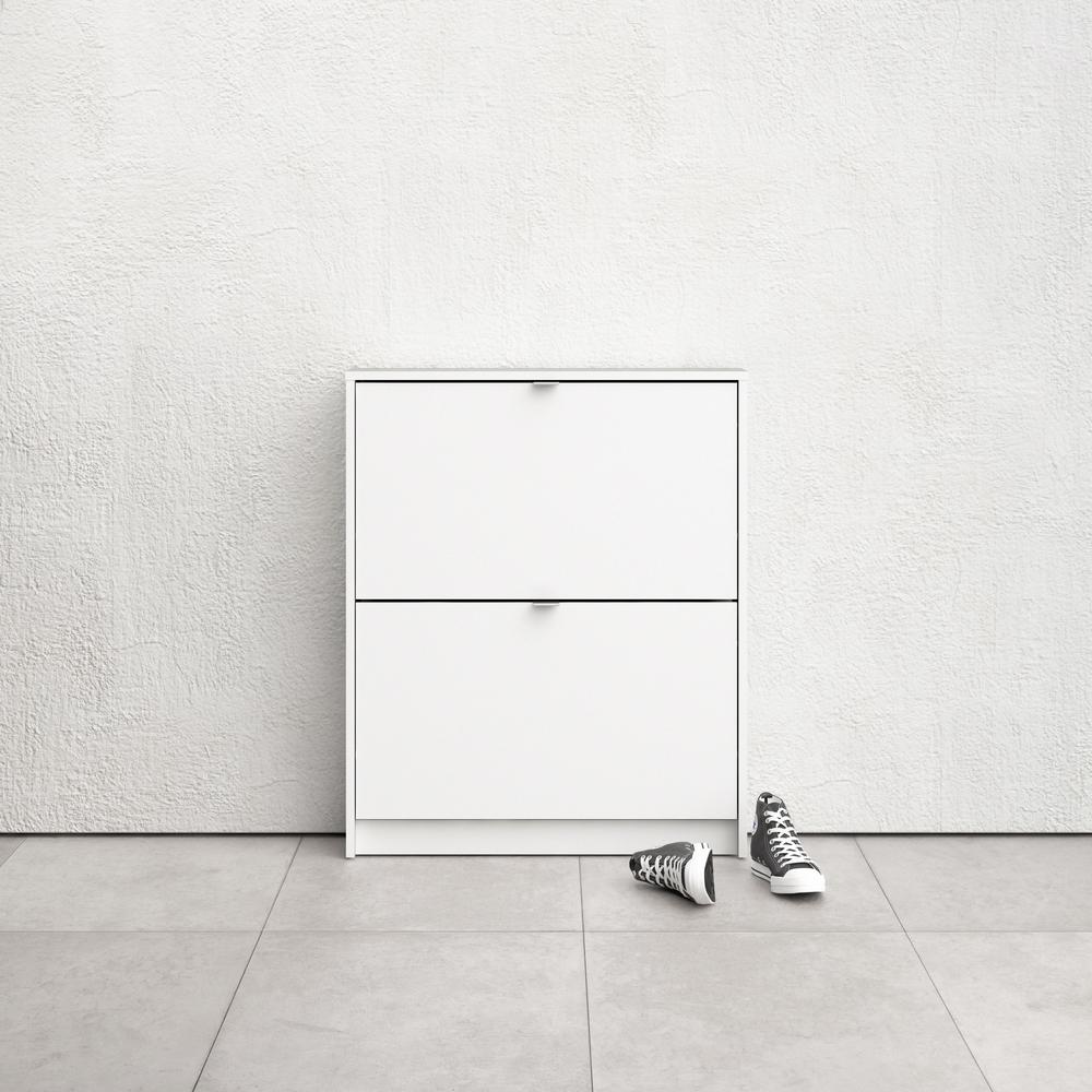 Bright 2 Drawer Shoe Cabinet, White