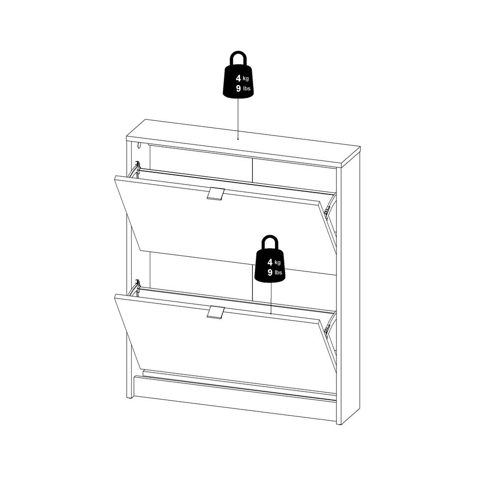 Bright 2 Drawer Shoe Cabinet, White