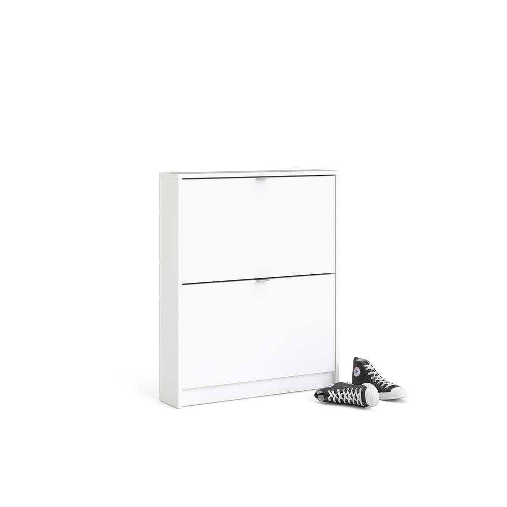 Bright 2 Drawer Shoe Cabinet, White