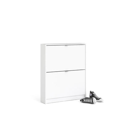 Bright 2 Drawer Shoe Cabinet, White