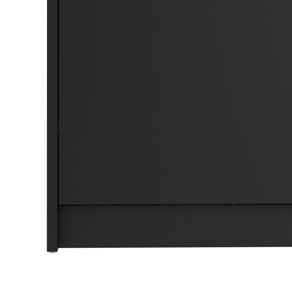 Bright 2 Drawer Shoe Cabinet, Black Matte