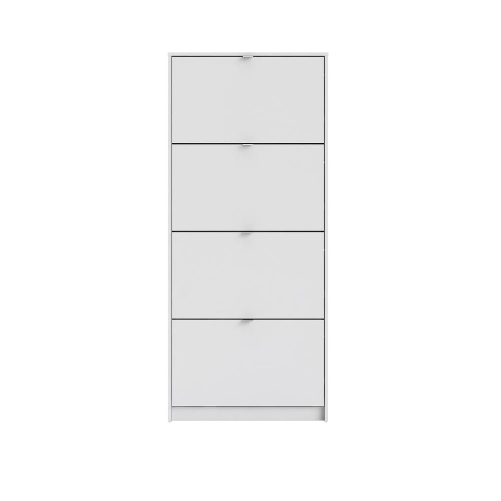 Bright 4 Drawer Shoe Cabinet, White