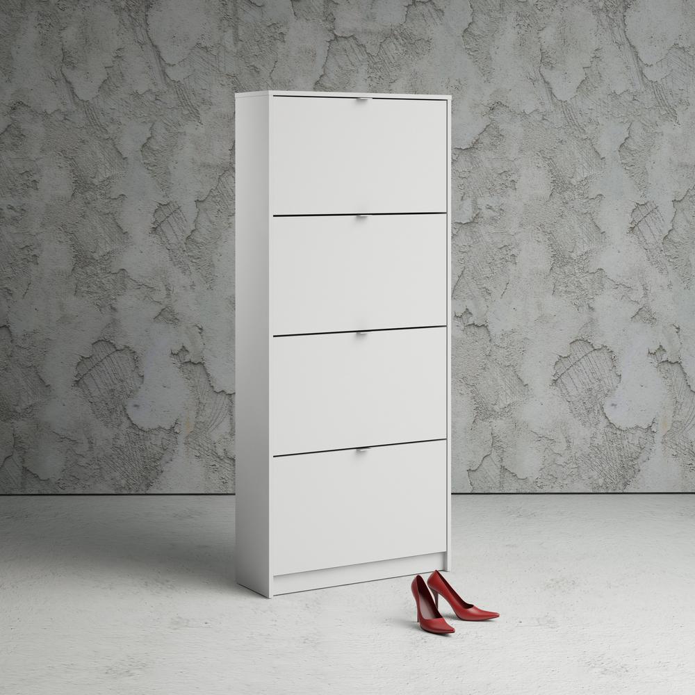 Bright 4 Drawer Shoe Cabinet, White