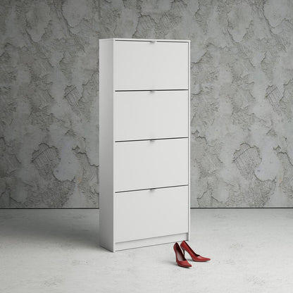 Bright 4 Drawer Shoe Cabinet, White