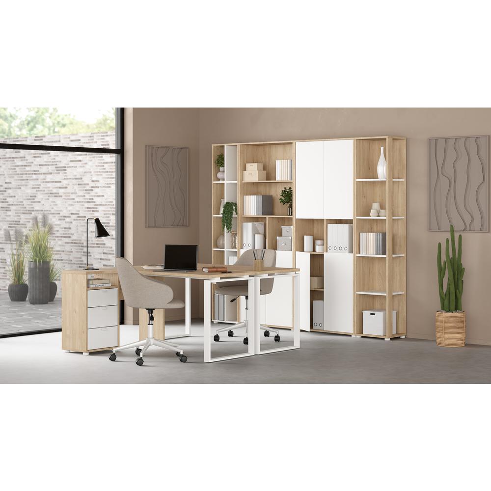 Sign 3 Drawer Mobile Cabinet, Jackson Hickory/White