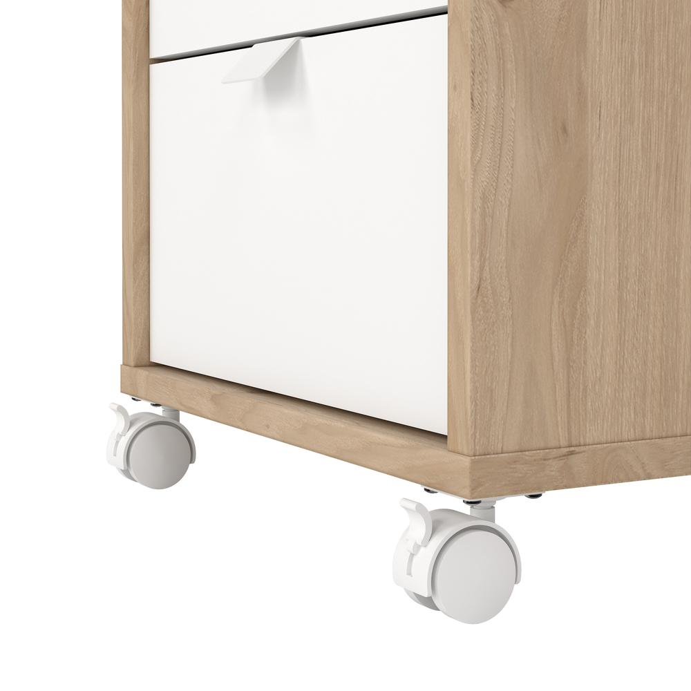 Sign 3 Drawer Mobile Cabinet, Jackson Hickory/White
