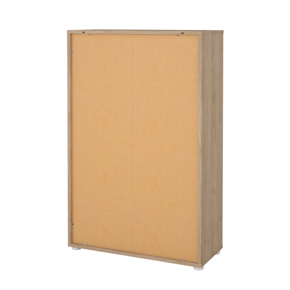 Adjustable 3 Shelf Bookcase with 2 Doors, Open Storage Home Office Bookshelf