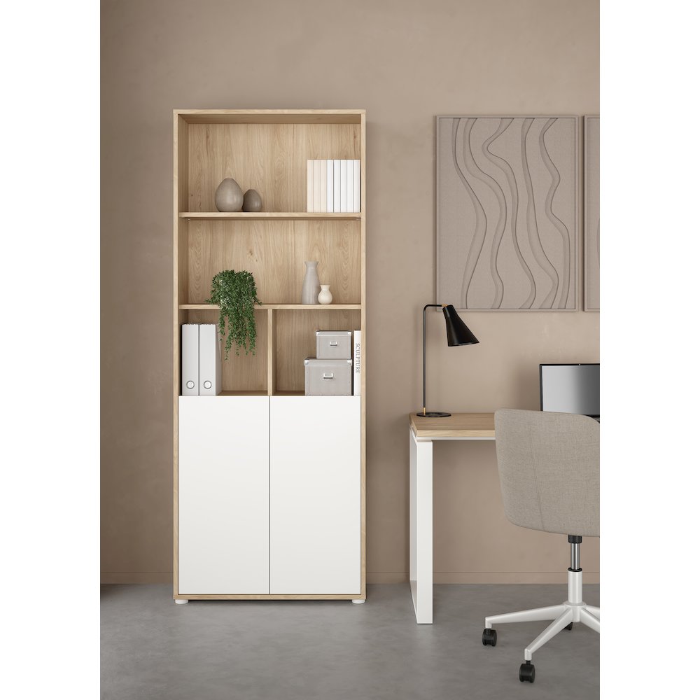 6 Shelf Boockase with 2 Doors, Home Office Storage