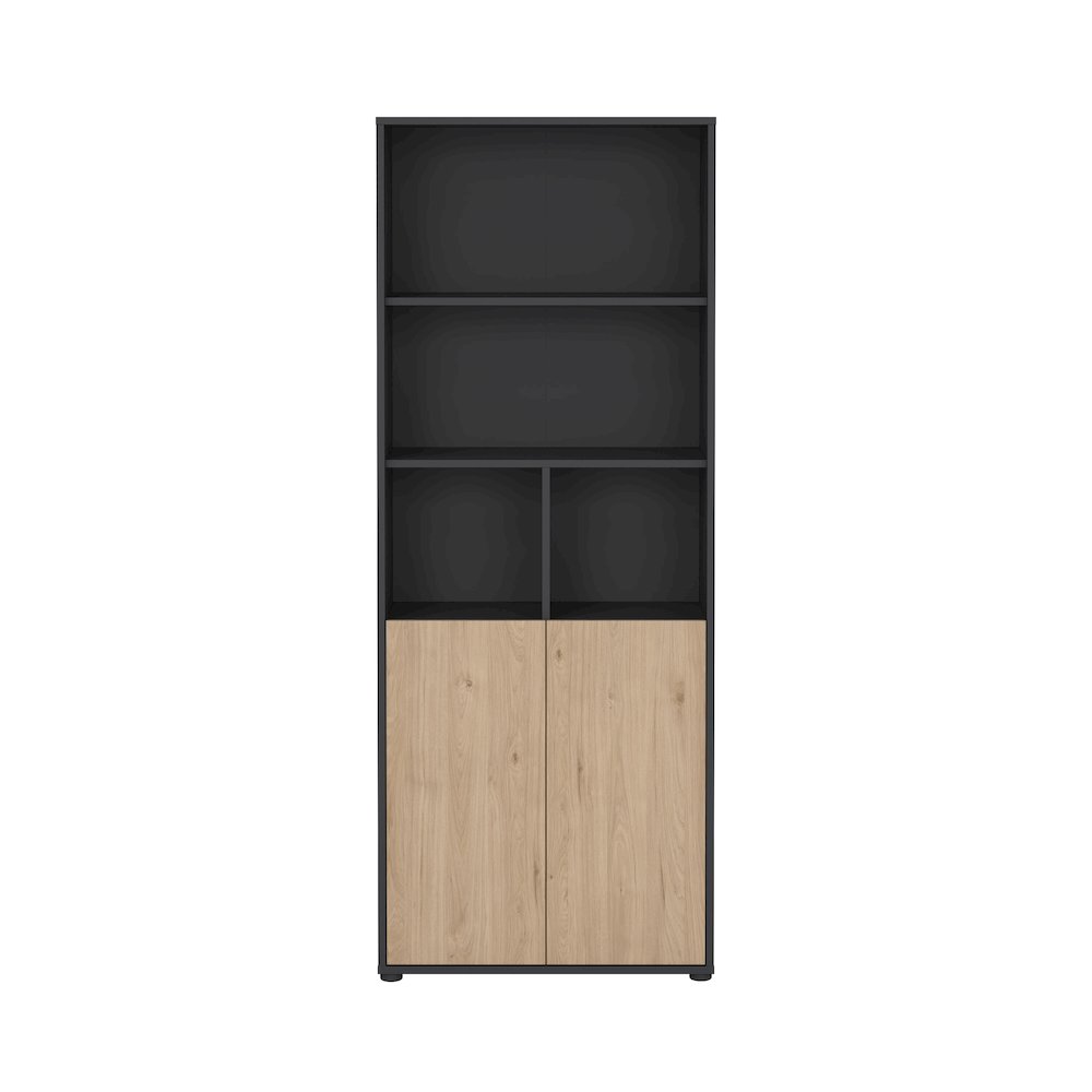 6 Shelf Boockase with 2 Doors, Home Office Storage