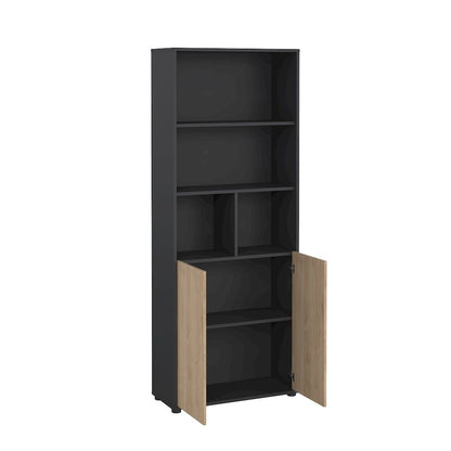 6 Shelf Boockase with 2 Doors, Home Office Storage