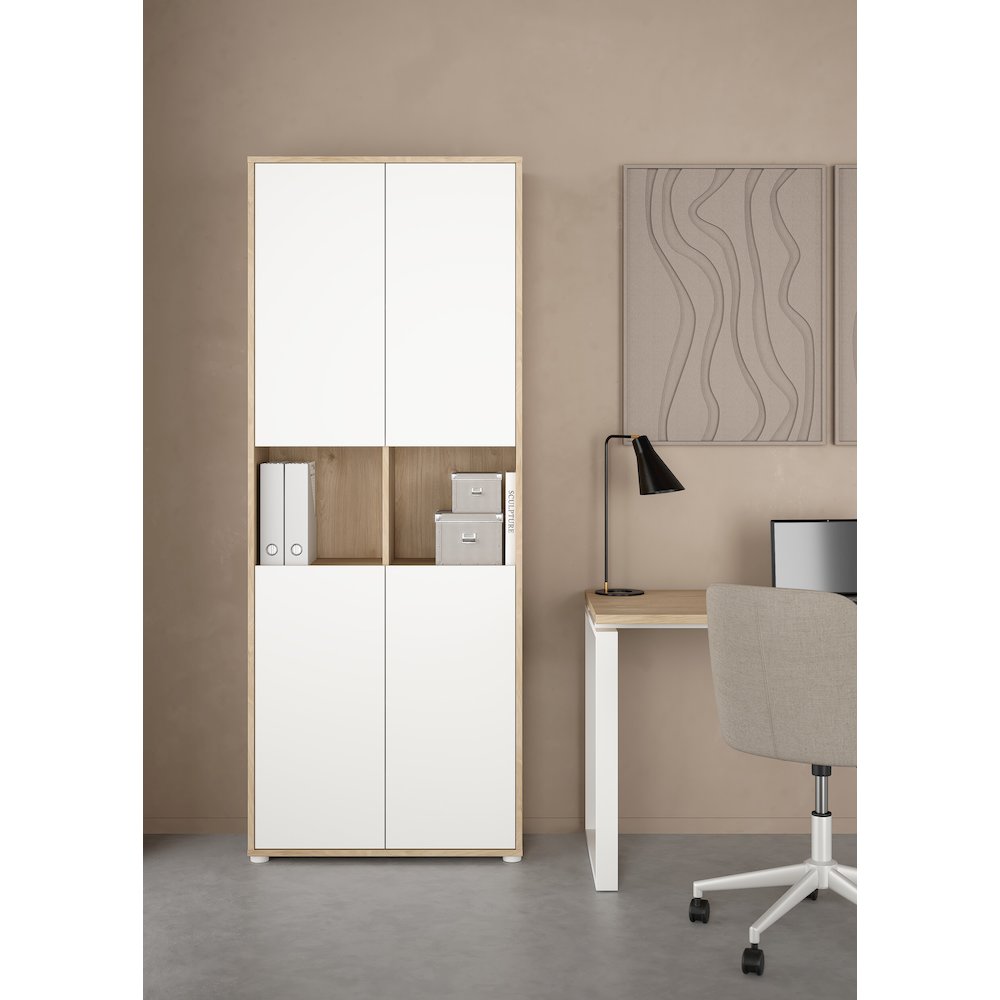 6 Shelf Boockase with 4 Doors, Home Office Storage